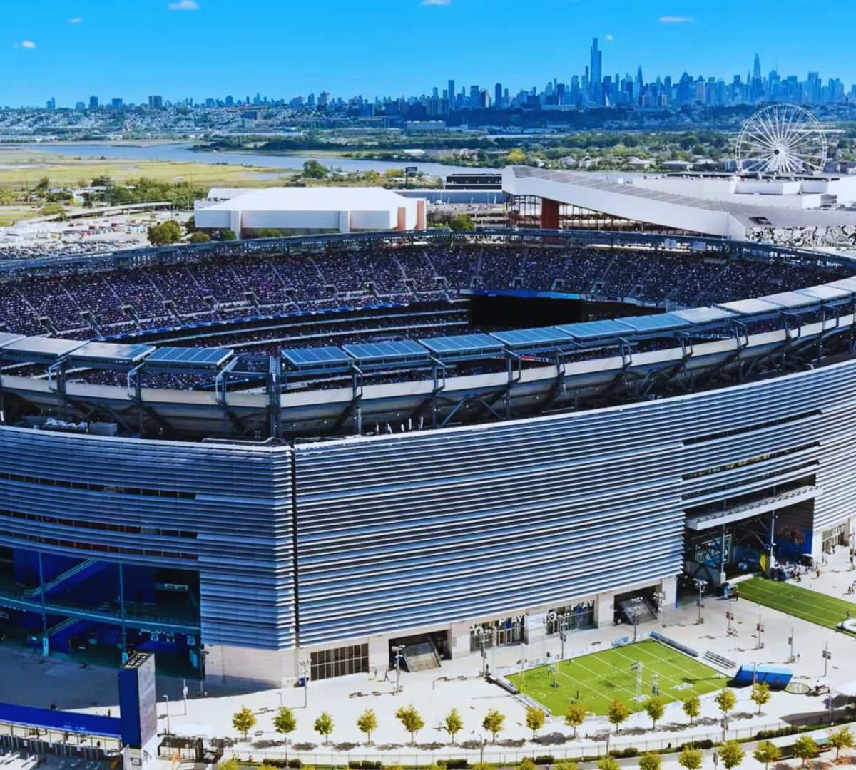 Aerial view of MetLife Stadium in East Rutherford, New Jersey, transformed into the New York New Jersey host venue for the FIFA World Cup 2026.
